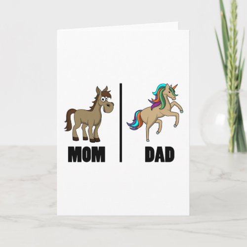 Mother And Father New Parents Mom Dad Unicorn Card