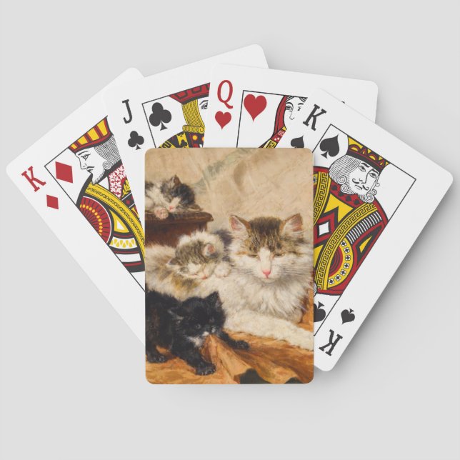 Mother and Her Kittens Poker Cards (Back)