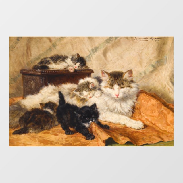 Mother and Her Kittens Window Cling (Sheet)