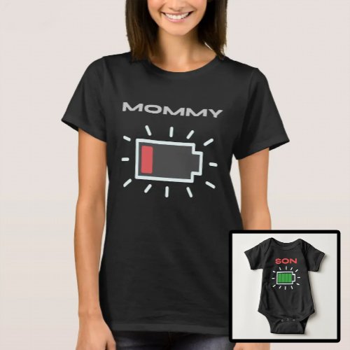 Mother and Son Battey T_Shirt