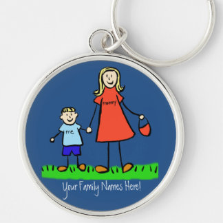 Mother and Son Custom Family Characters Keychain