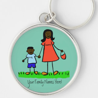 Mother and Son Custom Family Characters Keychain