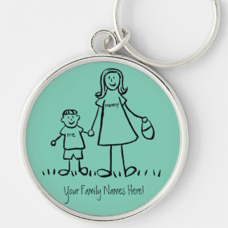 Mother and Son Custom Family Characters Keychain