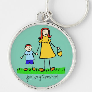 Mother and Son Custom Family Characters Keychain
