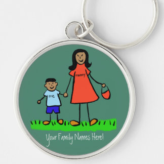 Mother and Son Custom Family Characters Keychain