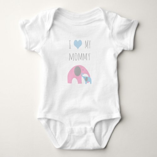 Mother and son elephants _ I love my mommy Baby Bodysuit