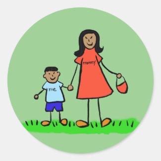 Mother and Son Family Characters Mommy Stickers