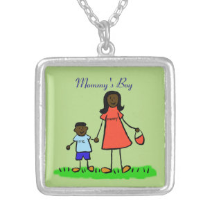 Mother and Son Family Mommy's Boy Custom Necklace