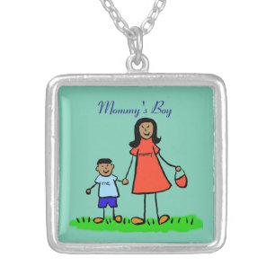 Mother and Son Family Mommy's Boy Custom Necklace