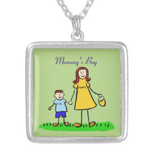 Mother and Son Family Mommy's Boy Custom Necklace
