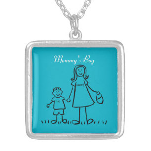 Mother and Son Family Mommy's Boy Custom Necklace