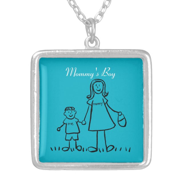 Mother and Son Family Mommy's Boy Custom Necklace (Front)