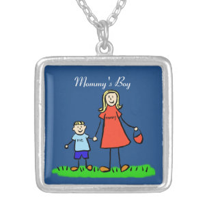 Mother and Son Family Mommy's Boy Custom Necklace