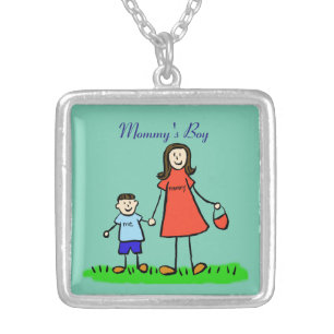 Mother and Son Family Mommy's Boy Custom Necklace