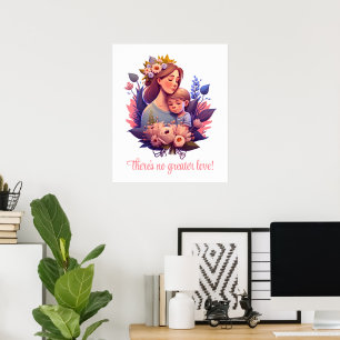 Mother And Son Happy Mother's Day Poster