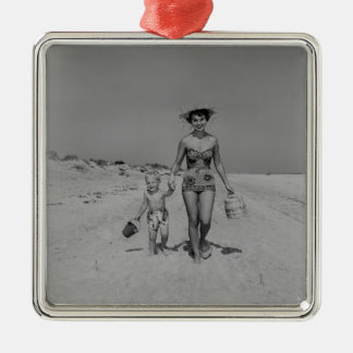 Mother and Son Metal Ornament