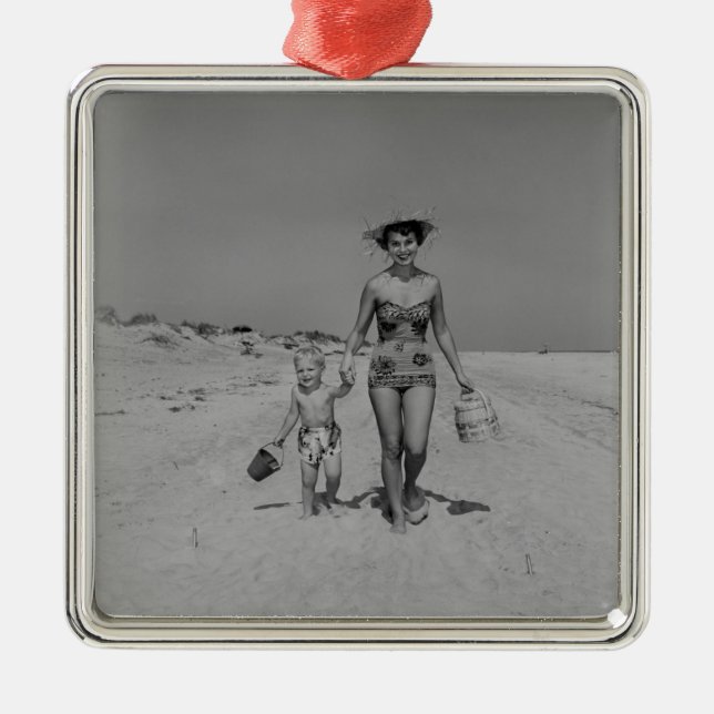 Mother and Son Metal Ornament (Front)