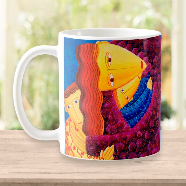 Mother and Sons Contemporary Family Painting Coffee Mug (Creator Uploaded)