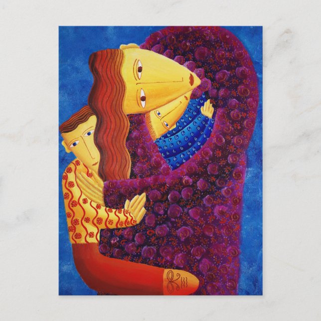 Mother and Sons Painting Postcard (Front)