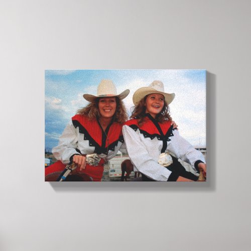 Mother and teenage daughter 14_16 at rodeo canvas print