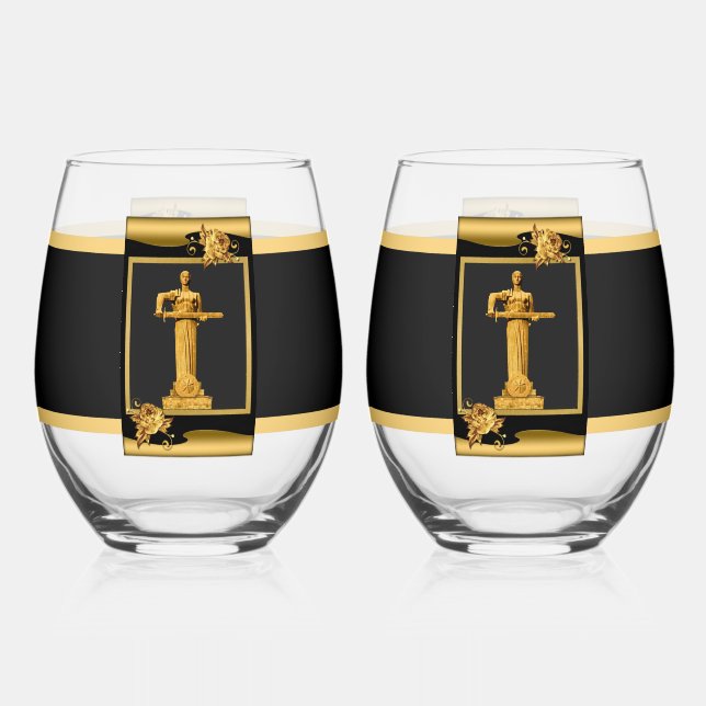 Mother Armenia Drinkware Set Stemless Wine Glass (Front)