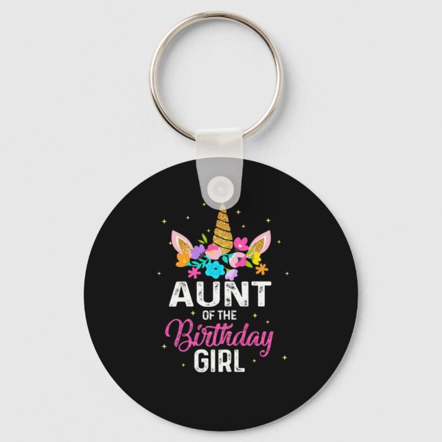 Mother Art Aunt Of The Birthday Girl Birthday Keychain (Front)