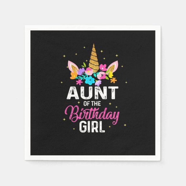 Mother Art Aunt Of The Birthday Girl Birthday Napkins (Front)