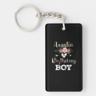 Mother Art Auntie Of A Birthday Boy Keychain