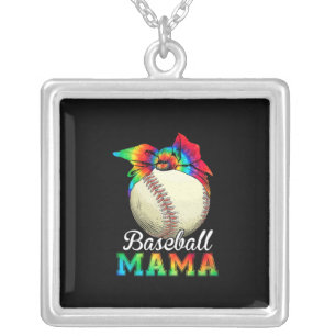 Mother Art Baseball Mama Birthday Silver Plated Necklace