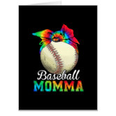 Baseball with flag of America Happy Mother's Day Holiday Card