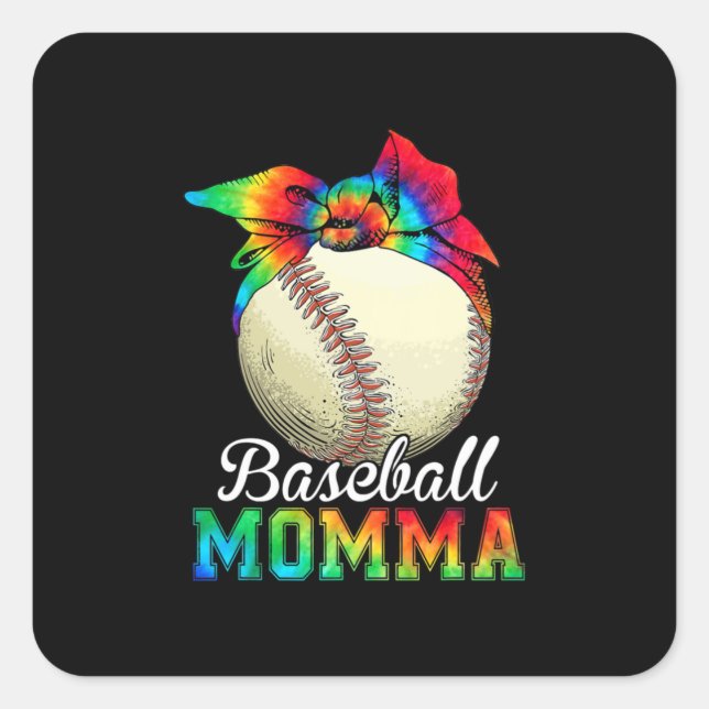 Mother Art Baseball Momma Birthday Square Sticker (Front)