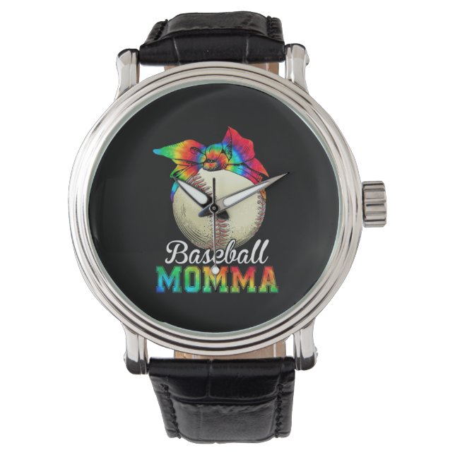 Mother Art Baseball Momma Birthday Watch (Front)