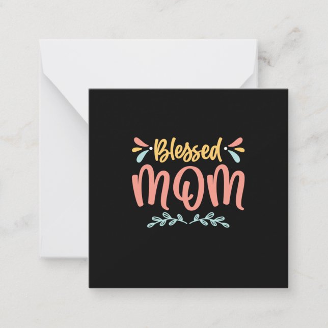 Mother Art Blessed Mom Note Card (Front)