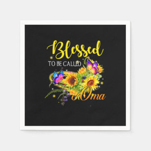 Mother Art Blessed To Be Called Oma Sunflower Napkins