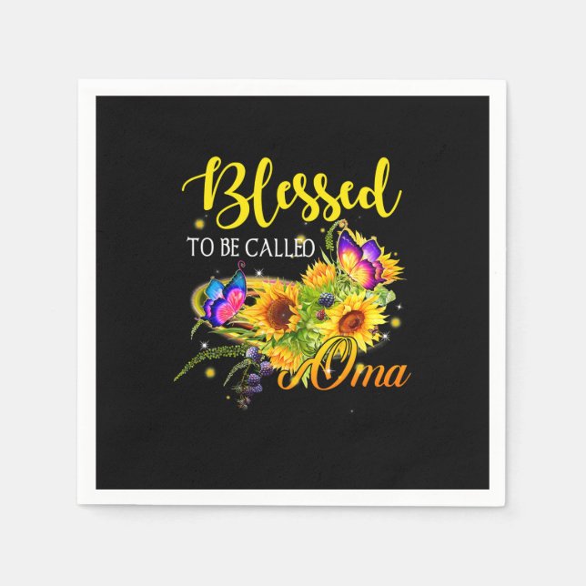 Mother Art Blessed To Be Called Oma Sunflower Napkins (Front)