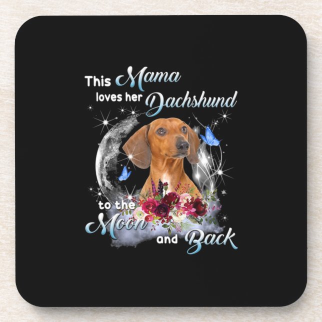 Mother Art Dachshund Mama Birthday Beverage Coaster (Front)