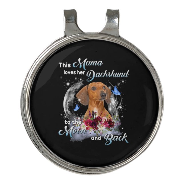 Mother Art Dachshund Mama Birthday Golf Hat Clip (Front)