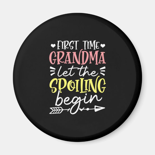 Mother Art First Time Grandma Birthday Magnet (Front)