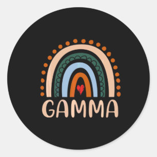 Mother Art   Gamma Rainbow Grandma Cute Birthday Classic Round Sticker