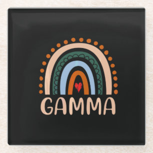 Mother Art   Gamma Rainbow Grandma Cute Birthday Glass Coaster