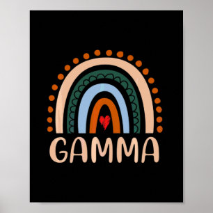 Mother Art Gamma Rainbow Grandma Cute Birthday Poster