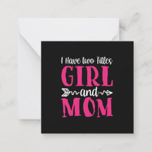 Mother Art Girl And Mom Note Card