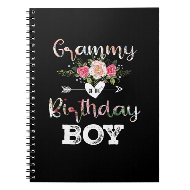 Mother Art | Grammy Of A Birthday Boy Birthday Notebook (Front)