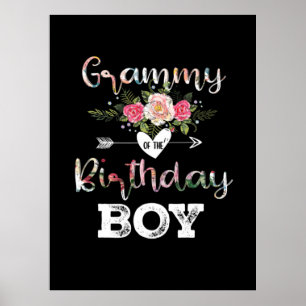 Mother Art Grammy Of A Birthday Boy Birthday Poster