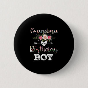 Mother Art   Grandma Of A Birthday Boy Birthday Button