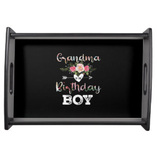 Mother Art Grandma Of A Birthday Boy Birthday Serving Tray