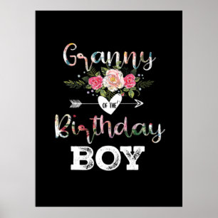 Mother Art Granny Of A Birthday Boy Birthday Poster