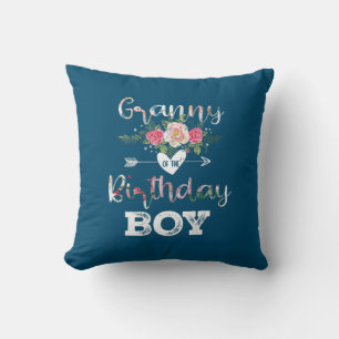 Mother Art Granny Of A Birthday Boy Birthday Throw Pillow