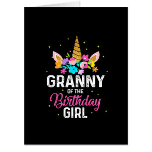Mother Art   Granny Of The Birthday Girl Birthday Card