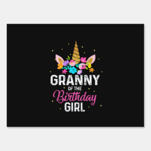 Mother Art   Granny Of The Birthday Girl Birthday Sign